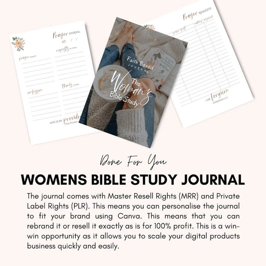 Editable Women's Faith-Based Journal | Devotional Journal & Bible Study Guide | WITH RESELL RIGHTS (2024)