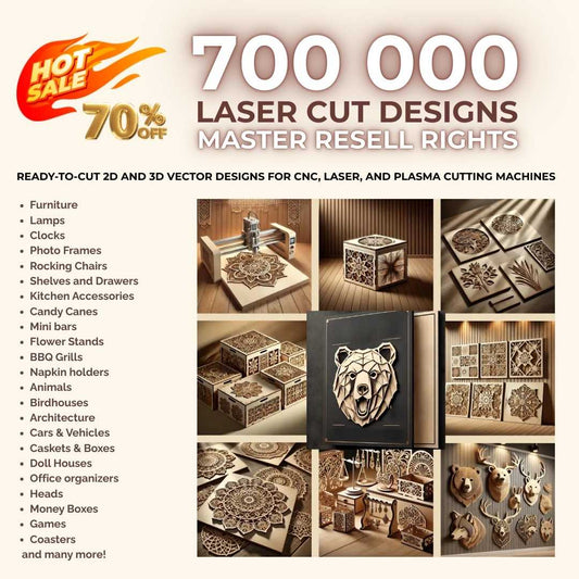700000 Laser Cut Designs with Master Resell Rights
