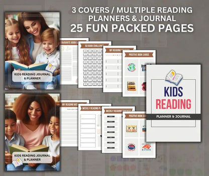Kids Reading Planner, Journal & eBook | With Resell License | Complete Reading Trackers for Kids