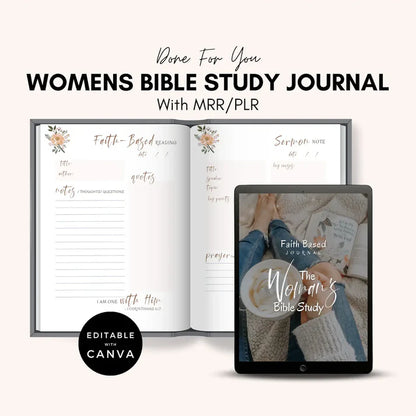 Editable Women's Faith-Based Journal | Devotional Journal & Bible Study Guide | WITH RESELL RIGHTS (2024)