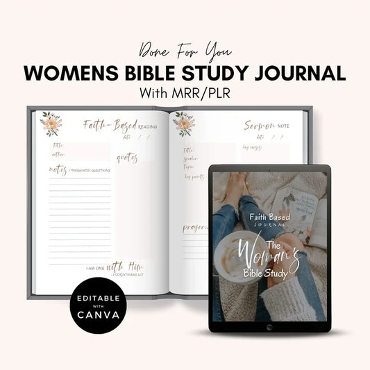 Editable Women's Faith-Based Journal | Devotional Journal & Bible Study Guide | WITH RESELL RIGHTS (2024)