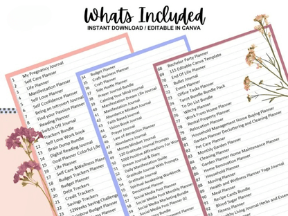 15000 Pages Planners & 8000 Digital Stickers with Resell Rights, Including Journals, Trackers, & More! | Huge Template Library