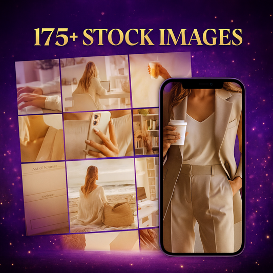 175+ Neutral Faceless Stock Photos for Social Media | Boho Lifestyle & Girl Boss Image Bundle | PLR & MRR Rights