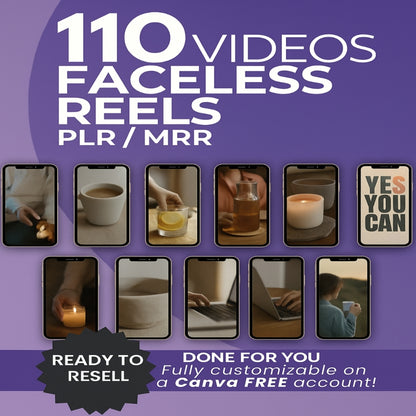 110 Faceless Reels Videos for Digital Marketing with Master Resell Rights